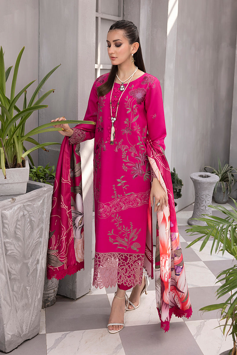 Rang Rasiya Florence Unstitched Embroidered Linen 3Pc Suit D-08 RAISA