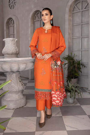 Rang Rasiya Florence Unstitched Embroidered Linen 3Pc Suit D-10 ADAN