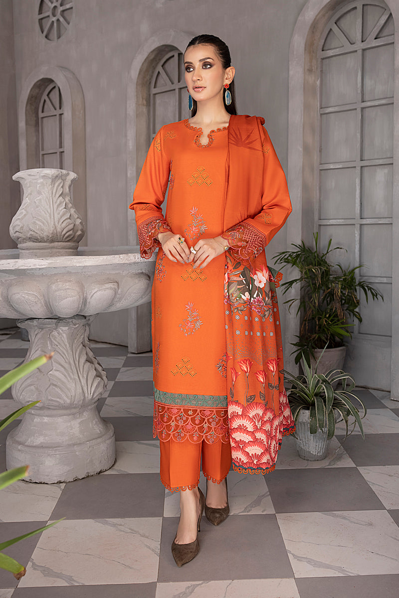 Rang Rasiya Florence Unstitched Embroidered Linen 3Pc Suit D-10 ADAN