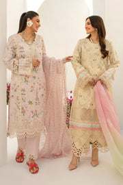 Rang Rasiya Florence Embroidered Lawn Unstitched 3Pc Suit D-01 Ivory