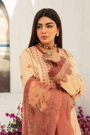 Rang Rasiya Florence Embroidered Lawn Unstitched 3Pc Suit D-07 Hazel