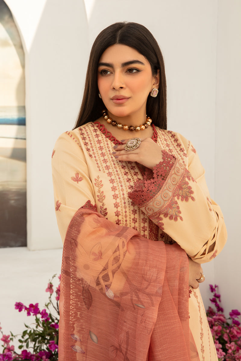 Rang Rasiya Florence Embroidered Lawn Unstitched 3Pc Suit D-07 Hazel