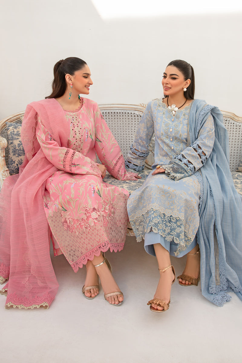 Rang Rasiya Florence Embroidered Lawn Unstitched 3Pc Suit D-08 Aria