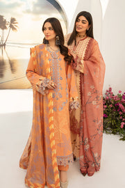Rang Rasiya Florence Embroidered Lawn Unstitched 3Pc Suit D-10 Cinnamon