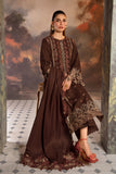 Rang Rasiya Embroidered Khaddar Unstitched 3Pc Suit D-07 Hot Choclate