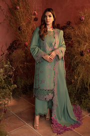 Rang Rasiya Embroidered Karandi Unstitched 3Pc Suit D-12 Mint