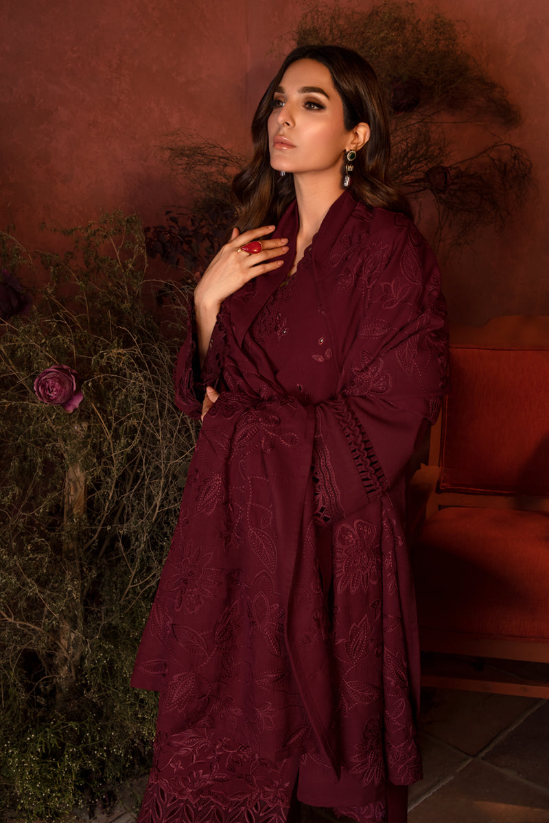 Rang Rasiya Embroidered Karandi Unstitched 3Pc Suit D-13 Rose