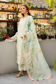 Rang Rasiya Lifestyle Embroidered Lawn Unstitched 3Pc Suit D-13 SAGE