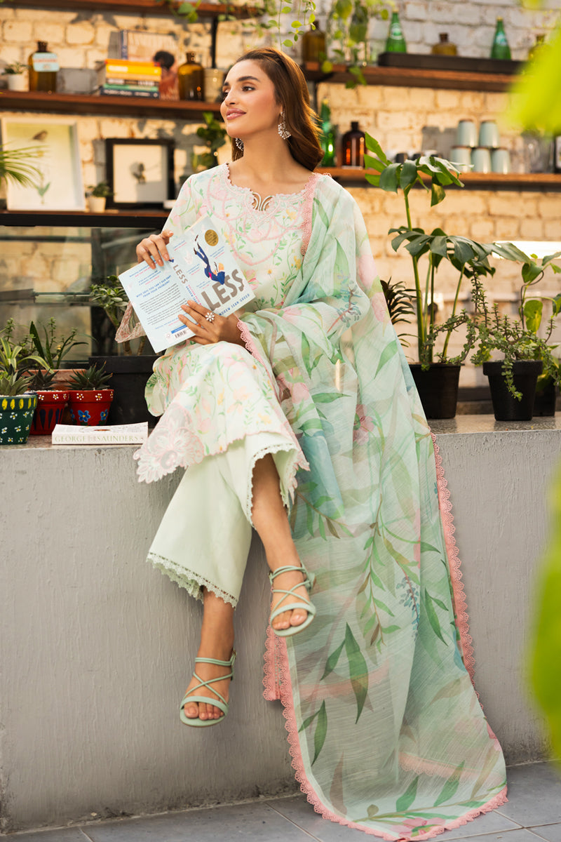 Rang Rasiya Lifestyle Embroidered Lawn Unstitched 3Pc Suit D-13 SAGE