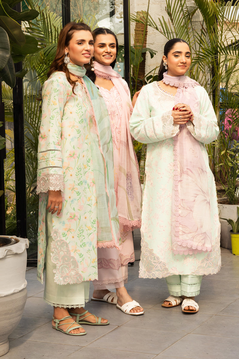 Rang Rasiya Lifestyle Embroidered Lawn Unstitched 3Pc Suit D-13 SAGE