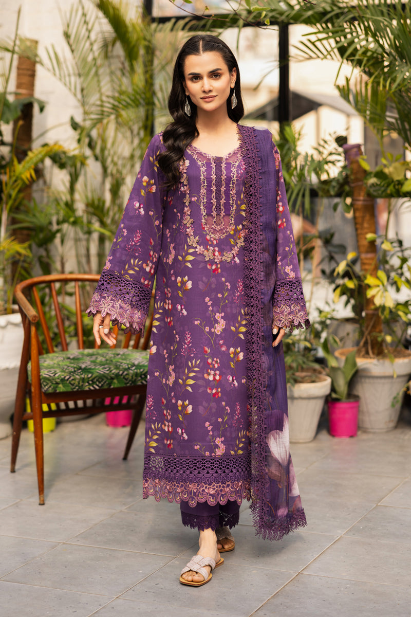 Rang Rasiya Lifestyle Embroidered Lawn Unstitched 3Pc Suit D-08 CHARLOTTE