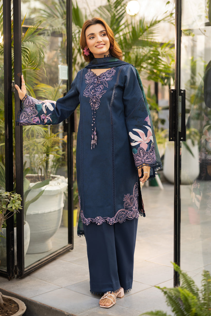 Rang Rasiya Lifestyle Embroidered Lawn Unstitched 3Pc Suit D-07 LUNA