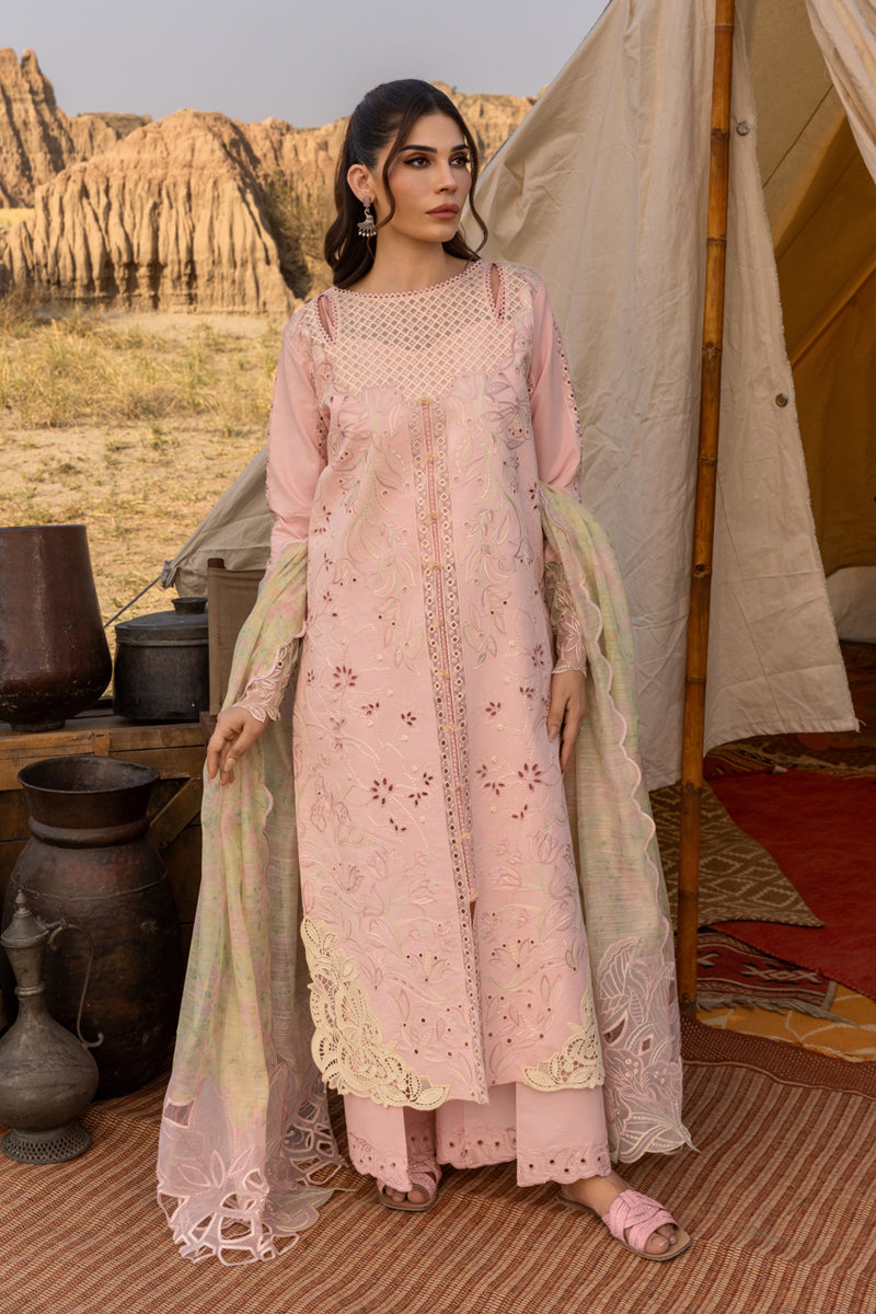 Rang Rasiya Premium Embroidered Lawn Unstitched 3Pc Suit D-01 NEHAL