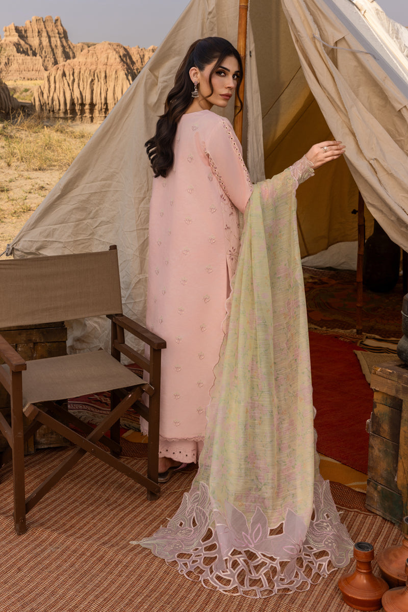 Rang Rasiya Premium Embroidered Lawn Unstitched 3Pc Suit D-01 NEHAL