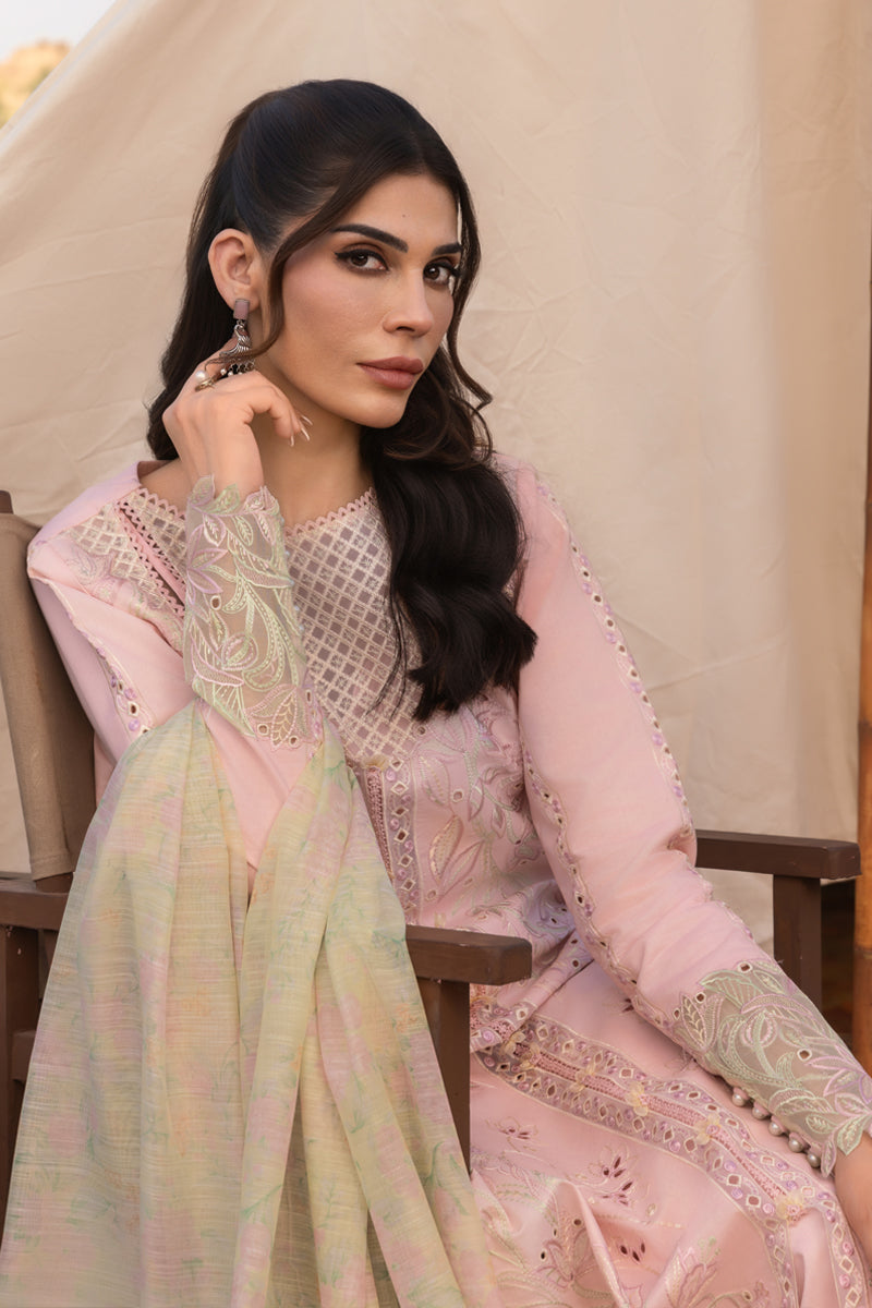 Rang Rasiya Premium Embroidered Lawn Unstitched 3Pc Suit D-01 NEHAL