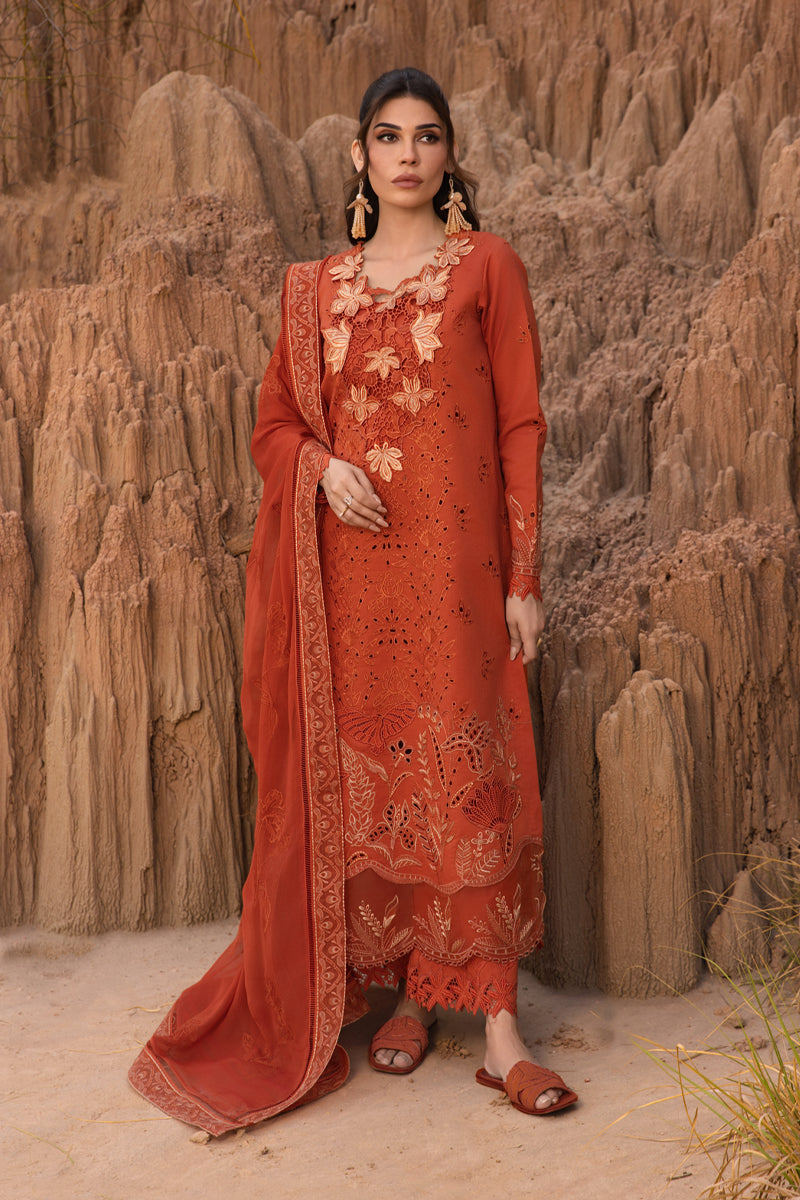 Rang Rasiya Premium Embroidered Lawn Unstitched 3Pc Suit D-03 MAHI
