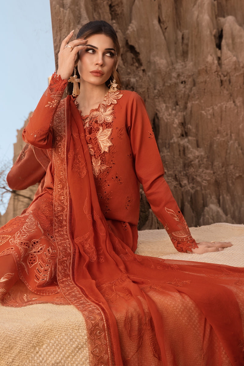Rang Rasiya Premium Embroidered Lawn Unstitched 3Pc Suit D-03 MAHI