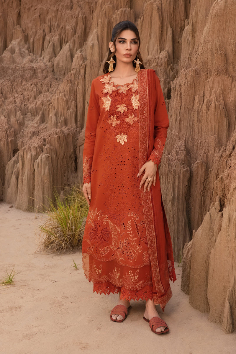 Rang Rasiya Premium Embroidered Lawn Unstitched 3Pc Suit D-03 MAHI