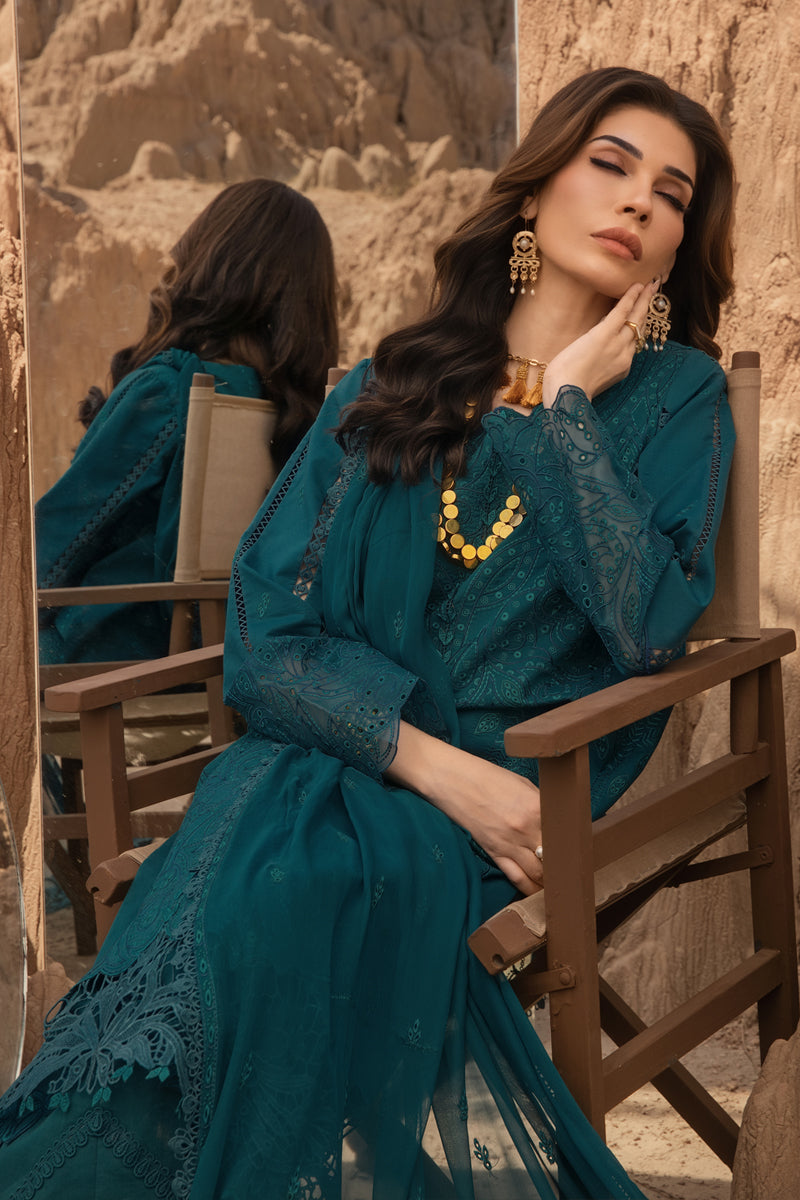 Rang Rasiya Premium Embroidered Lawn Unstitched 3Pc Suit D-06 ZAYNAH