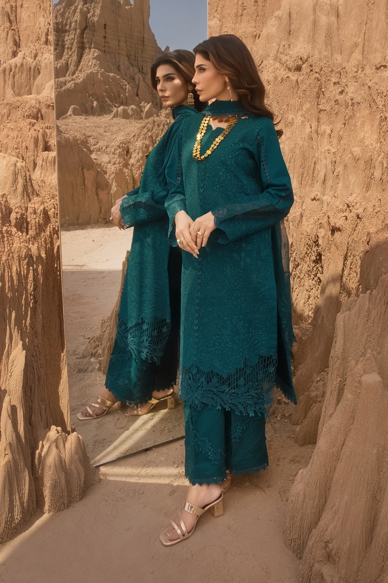 Rang Rasiya Premium Embroidered Lawn Unstitched 3Pc Suit D-06 ZAYNAH