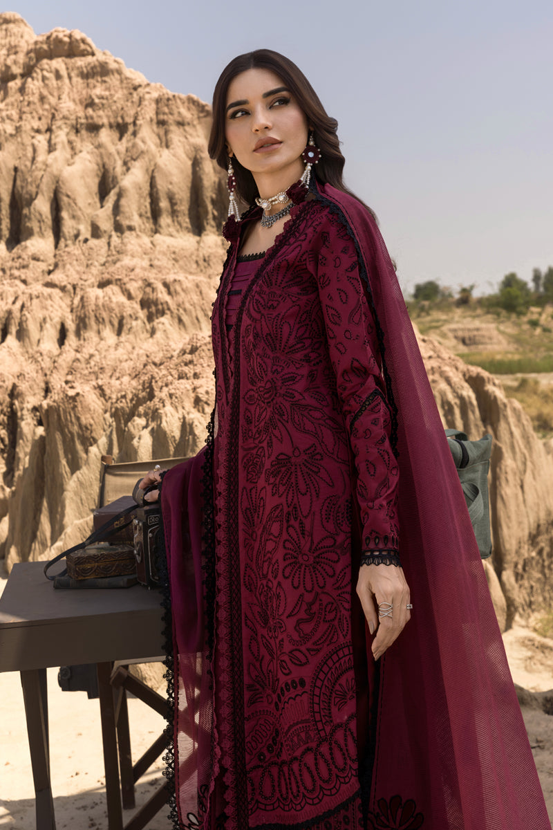 Rang Rasiya Premium Embroidered Lawn Unstitched 3Pc Suit D-07 MAYA