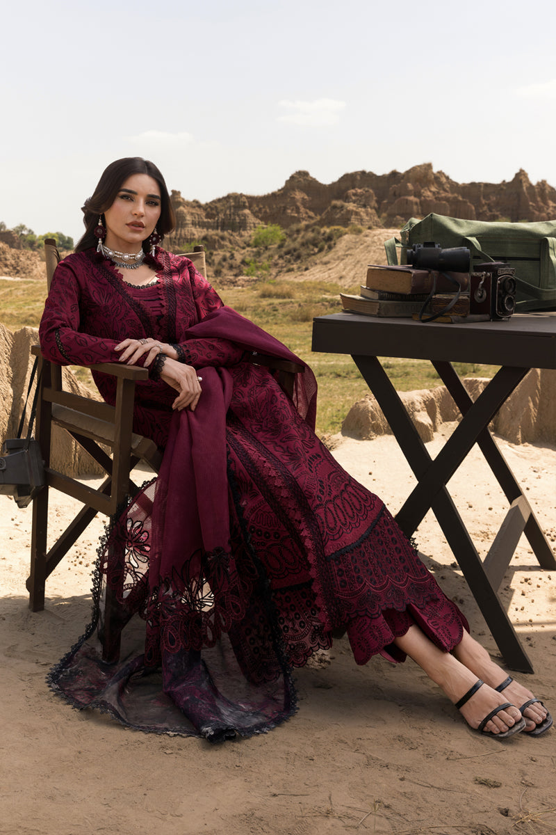 Rang Rasiya Premium Embroidered Lawn Unstitched 3Pc Suit D-07 MAYA