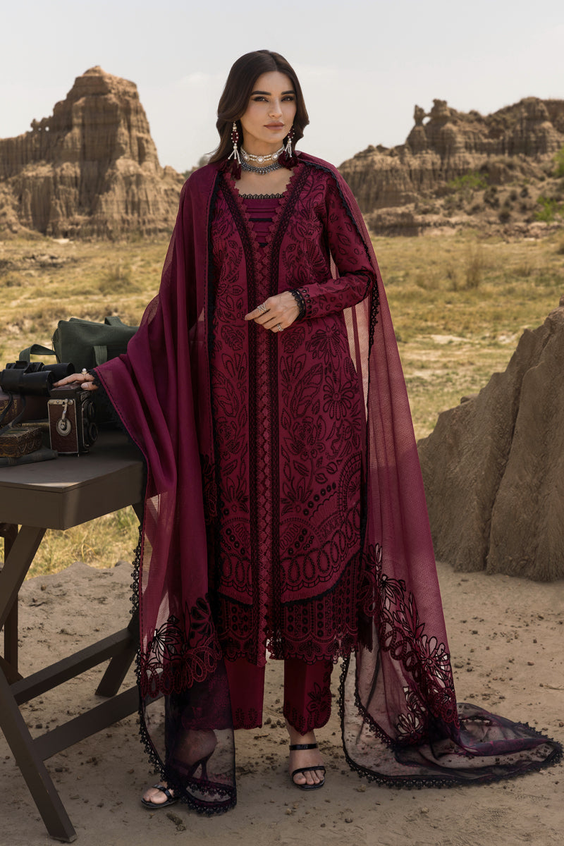 Rang Rasiya Premium Embroidered Lawn Unstitched 3Pc Suit D-07 MAYA