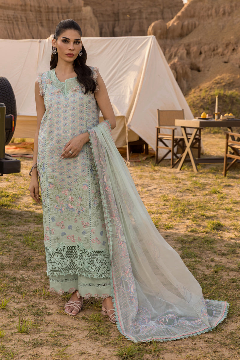 Rang Rasiya Premium Embroidered Lawn Unstitched 3Pc Suit D-08 NADINE