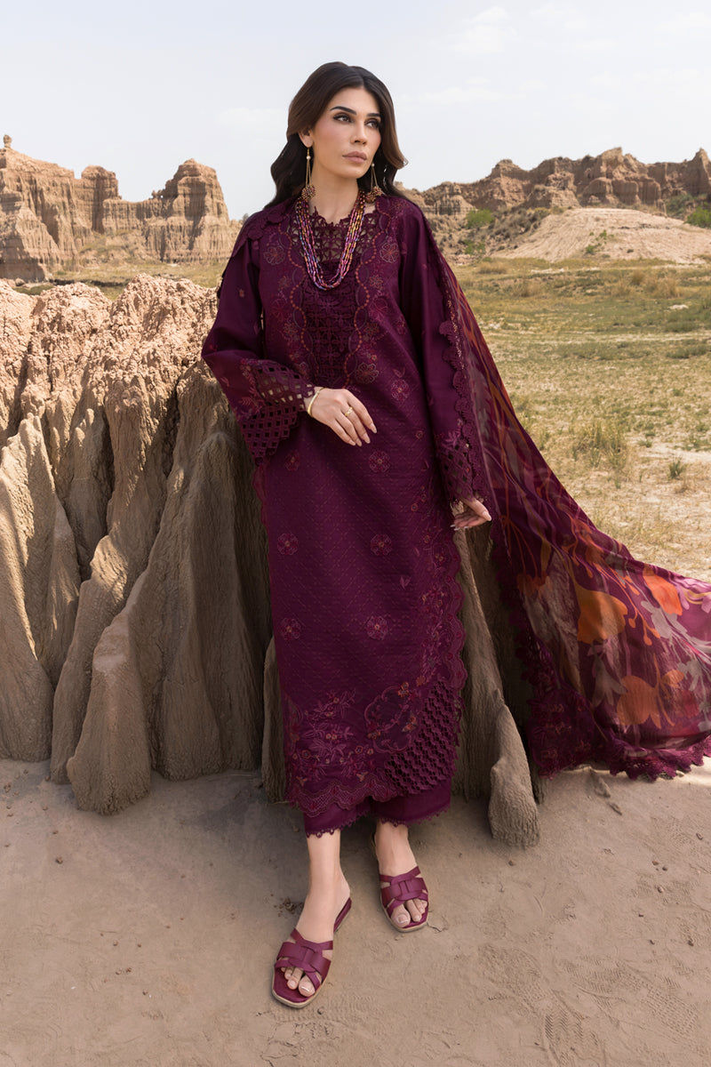Rang Rasiya Premium Embroidered Lawn Unstitched 3Pc Suit D-09 AMYRA
