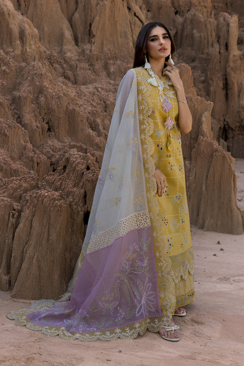 Rang Rasiya Premium Embroidered Lawn Unstitched 3Pc Suit D-11 NADIA