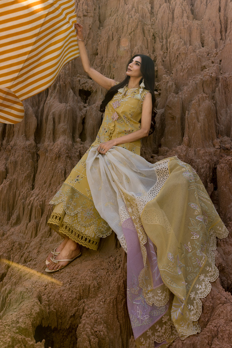 Rang Rasiya Premium Embroidered Lawn Unstitched 3Pc Suit D-11 NADIA