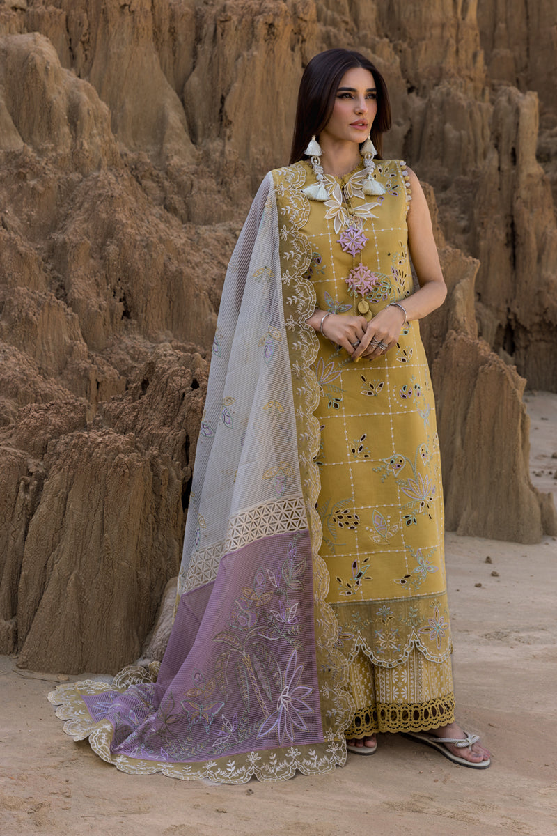 Rang Rasiya Premium Embroidered Lawn Unstitched 3Pc Suit D-11 NADIA