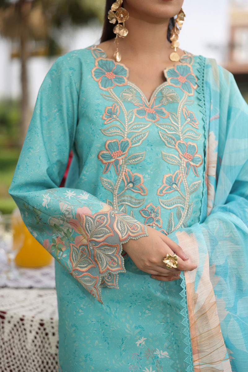 Rang Rasiya Lifestyle Embroidered Lawn Unstitched 3Pc Suit D-01 WALIYA