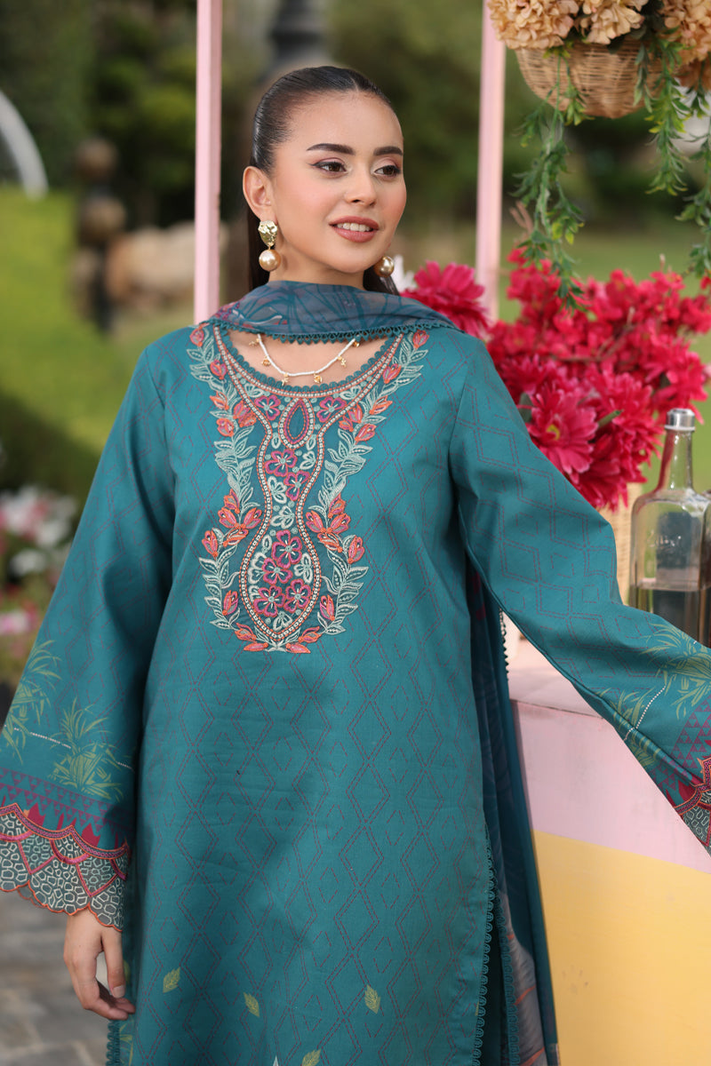 Rang Rasiya Lifestyle Embroidered Lawn Unstitched 3Pc Suit D-05 NABA