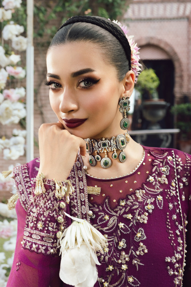 Rang Rasiya Embroidered Net Unstitched 3Pc Suit D-04 NIMIR