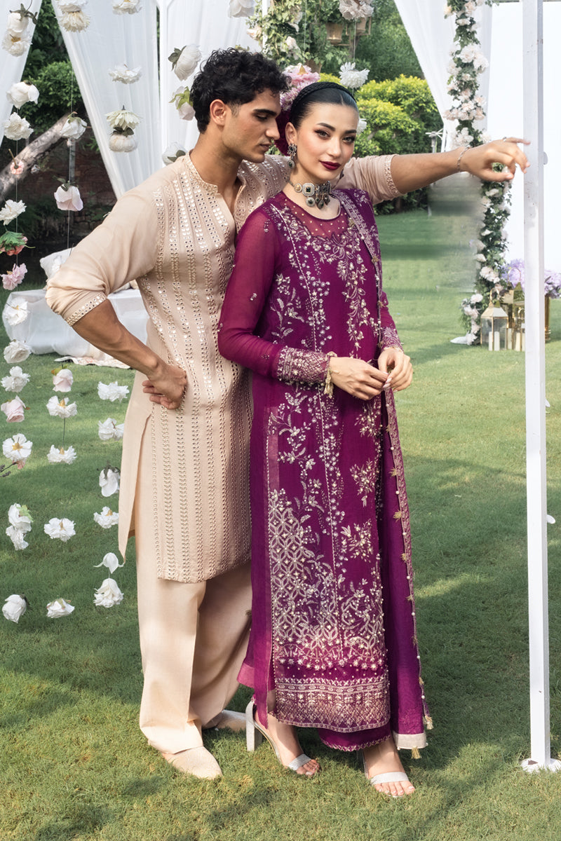 Rang Rasiya Embroidered Net Unstitched 3Pc Suit D-04 NIMIR