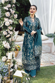 Rang Rasiya Embroidered Net Unstitched 3Pc Suit D-09 NAWAL