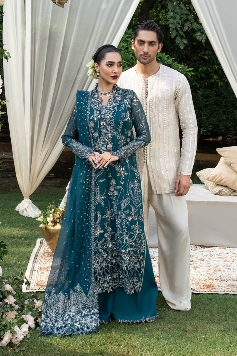 Rang Rasiya Embroidered Net Unstitched 3Pc Suit D-09 NAWAL