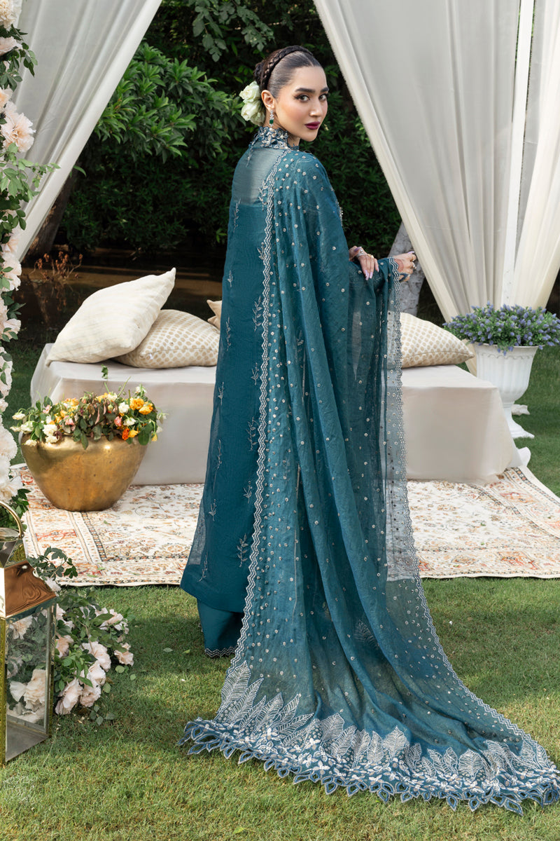 Rang Rasiya Embroidered Net Unstitched 3Pc Suit D-09 NAWAL