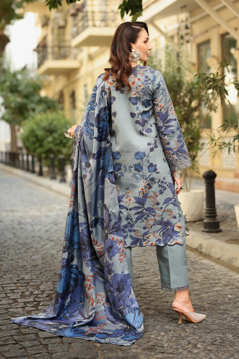 Rang Rasiya Lifestyle Embroidered Linen Unstitched 3Pc Suit D-04 Audrey