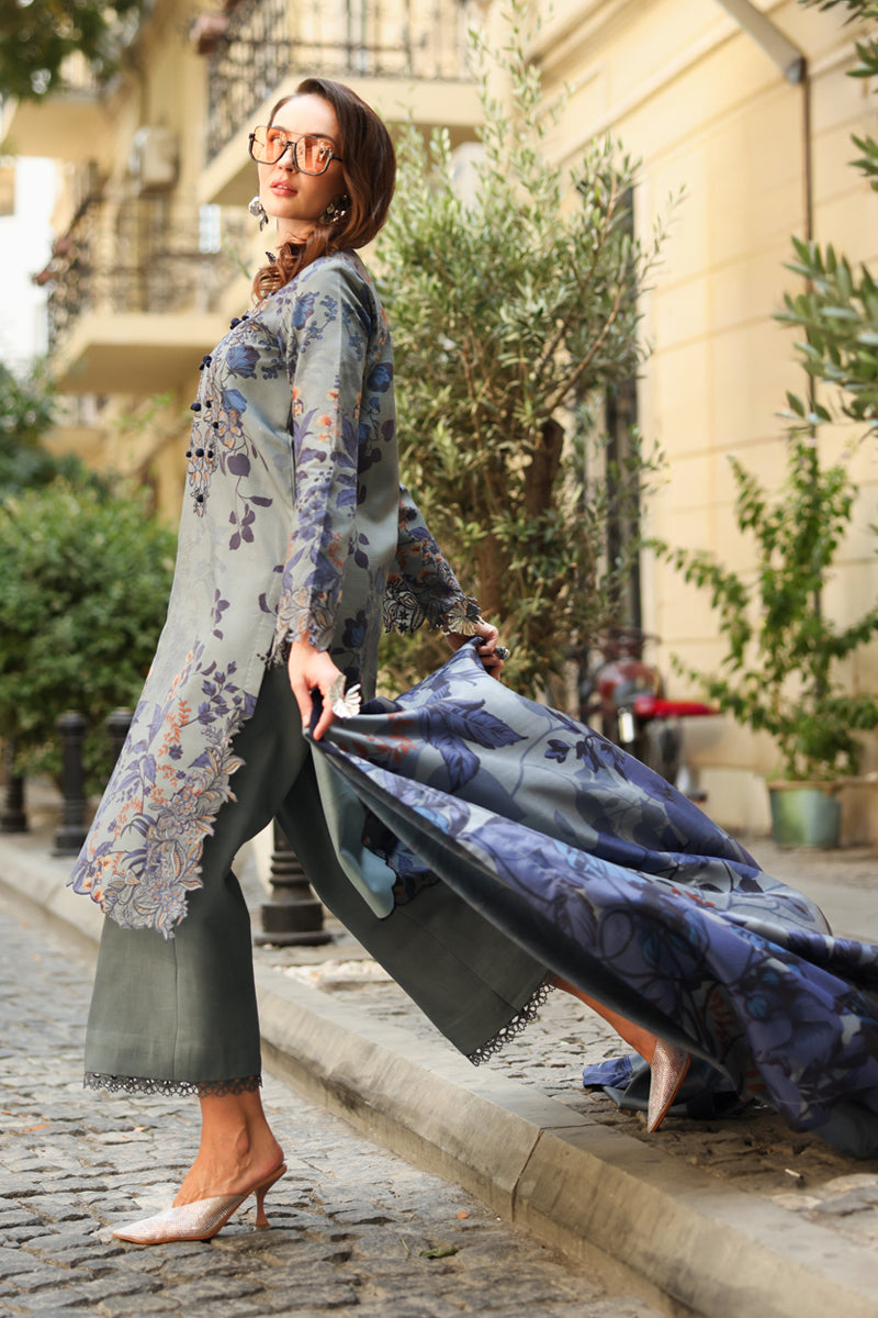 Rang Rasiya Lifestyle Embroidered Linen Unstitched 3Pc Suit D-04 Audrey