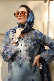 Rang Rasiya Lifestyle Embroidered Linen Unstitched 3Pc Suit D-04 Audrey