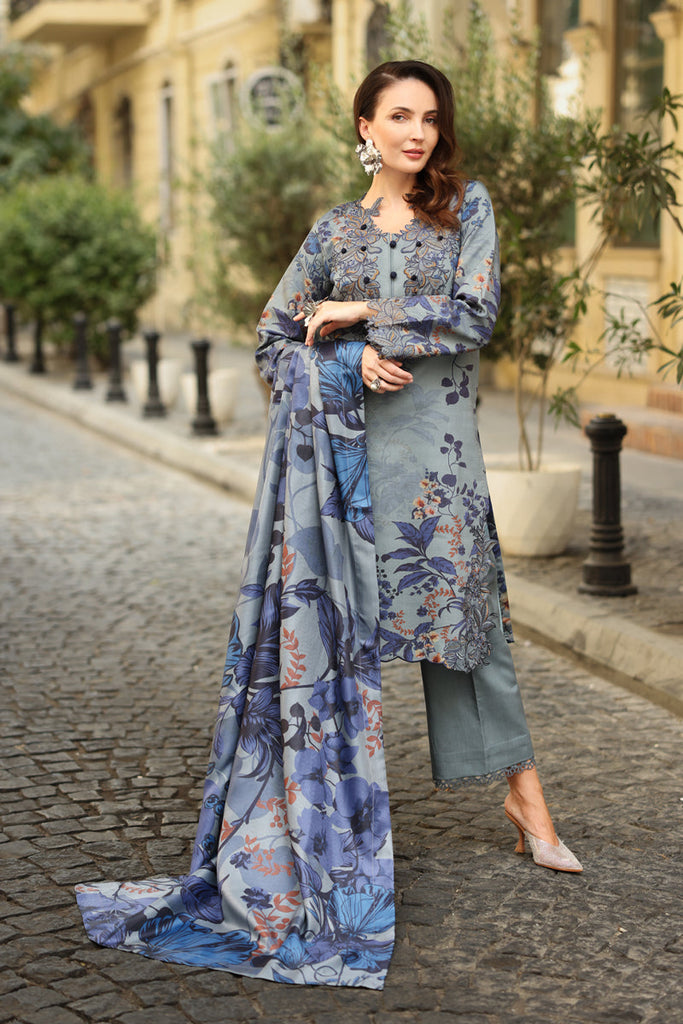 Rang Rasiya Embroidered Dobby Linen Suits Unstitched 3 Piece RR21PW D-15 OPAS - Winter Collection