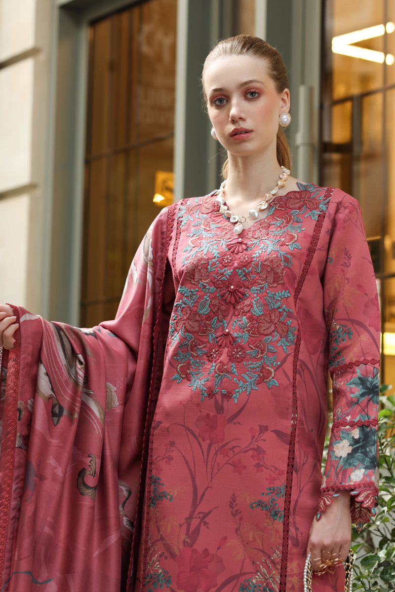 Rang Rasiya Lifestyle Embroidered Linen Unstitched 3Pc Suit D-06 Emily
