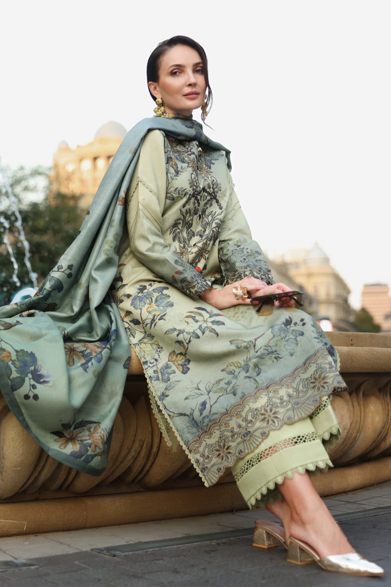 Rang Rasiya Lifestyle Embroidered Linen Unstitched 3Pc Suit D-09 Autumn