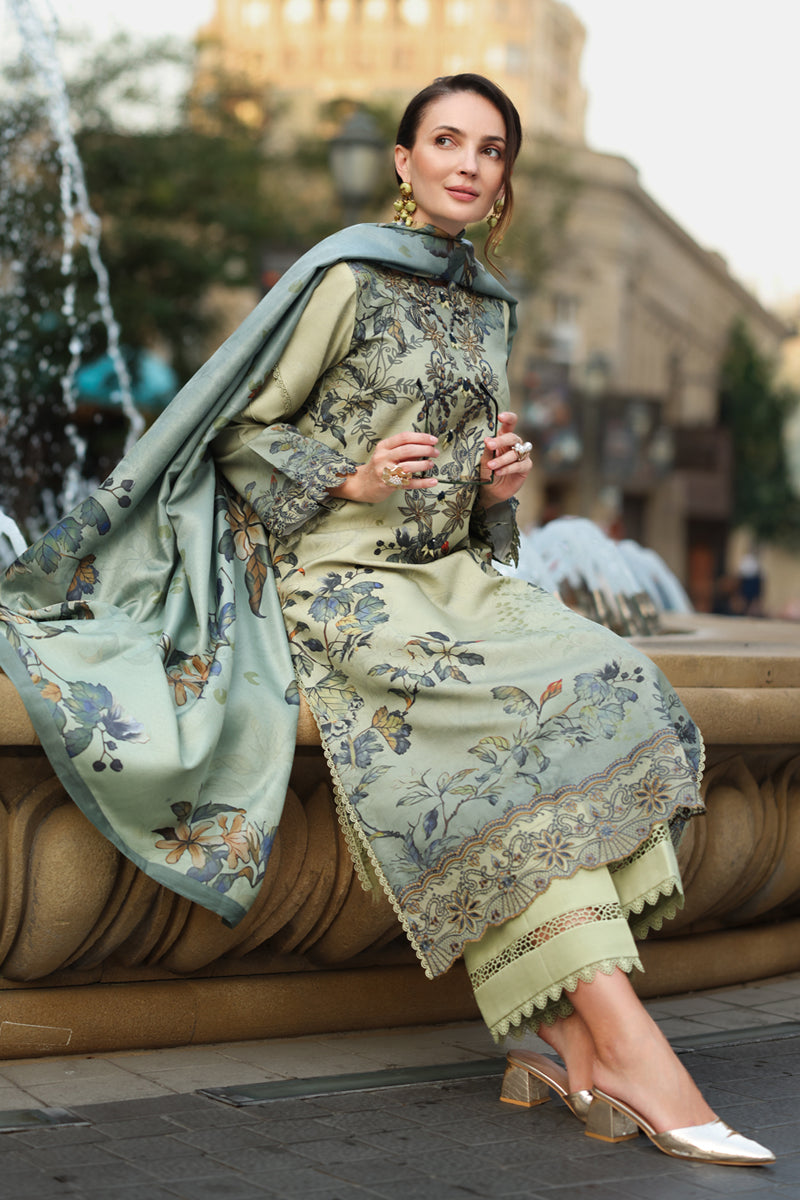 Rang Rasiya Lifestyle Embroidered Linen Unstitched 3Pc Suit D-09 Autumn