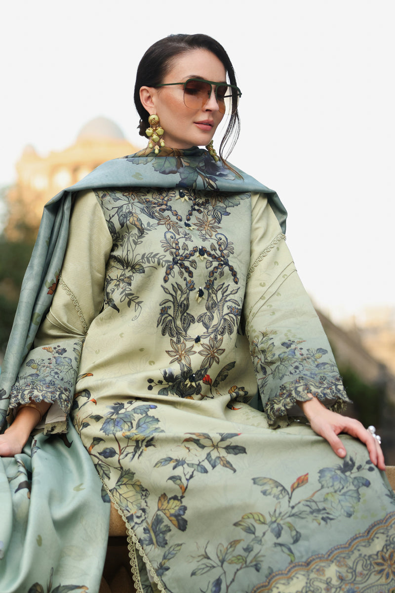Rang Rasiya Lifestyle Embroidered Linen Unstitched 3Pc Suit D-09 Autumn