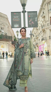 Rang Rasiya Lifestyle Embroidered Linen Unstitched 3Pc Suit D-09 Autumn