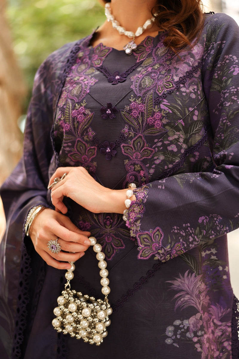 Rang Rasiya Lifestyle Embroidered Linen Unstitched 3Pc Suit D-10 Ella