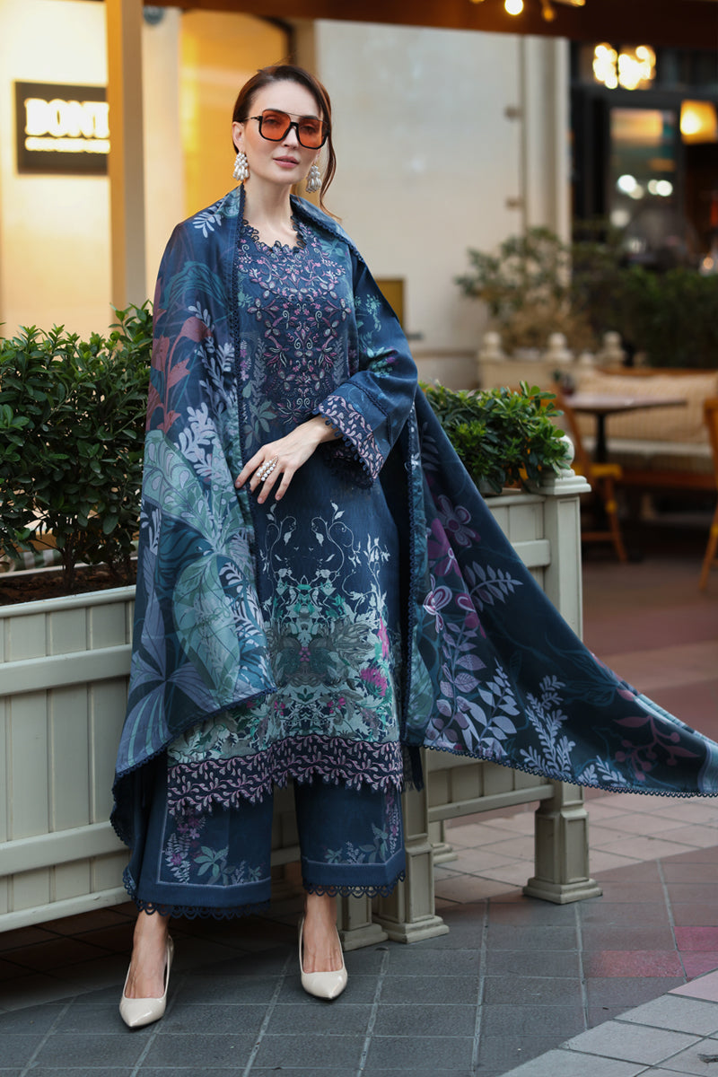 Rang Rasiya Lifestyle Embroidered Khaddar Unstitched 3Pc Suit D-11 Isla